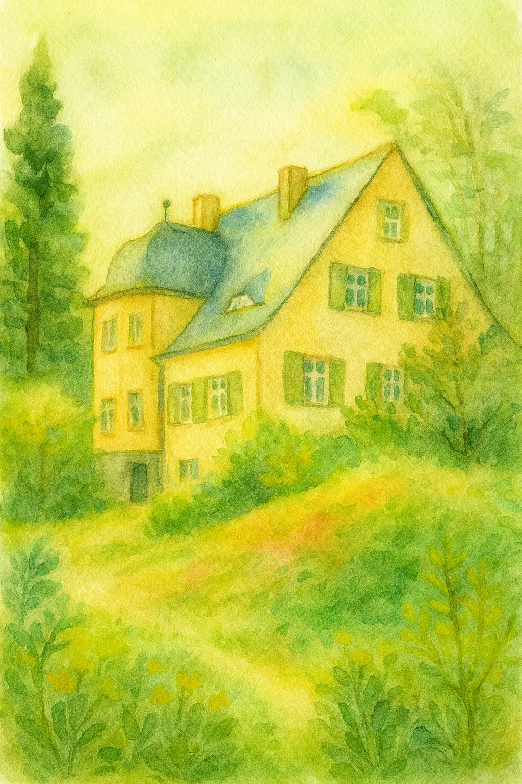 Illustration des Storchennests, eingebettet in die grüne Umgebung Idsteins